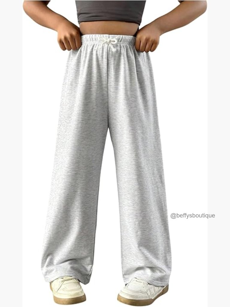 Girl's Drawstring Wide Leg Sweatpants Casual Athletic Pants